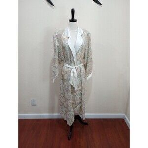 Vintage 1980's Victoria's Secret Floral Shimmer Print Robe - S